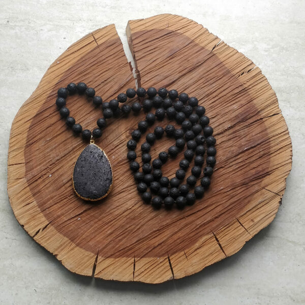 Lávový náhrdelník s velkým kamenem #4
