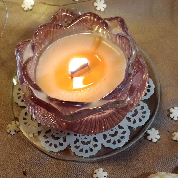 Skleněný tácek pod svíčku s mandalou #2